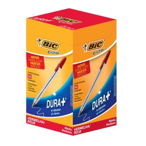CANETA CRISTAL VERMELHA DISPLAY C/50