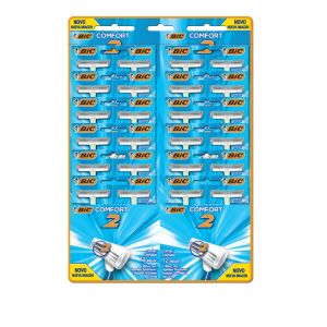 APARELHO DE BARBEAR  COMFORT 2 AZUL CARTELA C/24