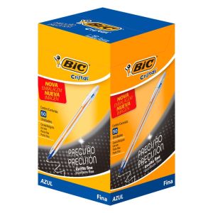CANETA CRISTAL FINA AZUL DISPLAY C/50