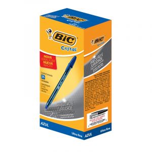 CANETA CRISTAL BOLD 1.6 AZUL DISPLAY C/25