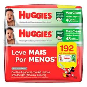 TOALHA UMEDECIDA HUGGIES MAXCLEAN 4X48 L+P-