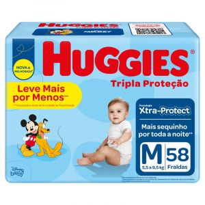 FRALDA HUGGIES TRIPLA MEGA + M C/58