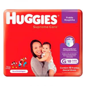 FRALDA HUGGIES SUPREME ROUPINHA JUMBO G C/18