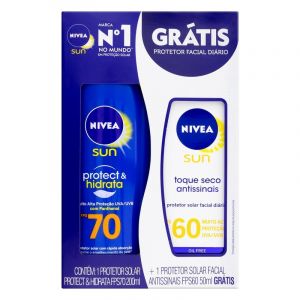PROTETOR SOLAR FPS70 200ML GRATIS PROTETOR FACIAL ANTISSINAIS FPS60 50ML