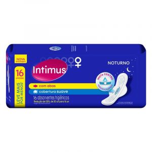 ABSORVENTE INTIMUS IGEL EXTERNO NOTURNO SUAVE COM ABAS C/16