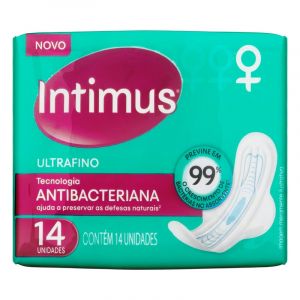 ABSORVENTE INTIMUS EXTERNO ULTRA FINO ANTIBAC COM ABAS C/14