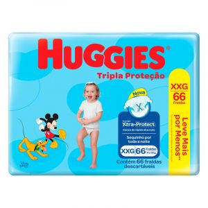 FRALDA HUGGIES TRIPLA HIPER XXG C/ 66