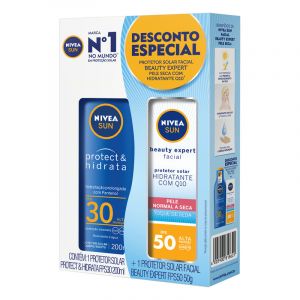 PROTETOR SOLAR FPS30 200ML + PROTETOR SOLAR FACIAL BEAUTY EXPERT FPS50 50G