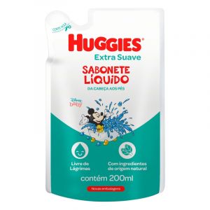 SABONETE LIQUIDO HUGGIES EXTRA SUAVE REFIL 200ML