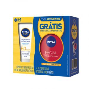 PROTETOR SOLAR FPS60 50ML GRATIS CREME FACIAL ANTISSINAIS 100G
