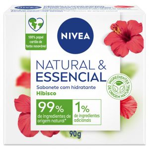 SABONETE BARRA NATURAL + ESSENCIAL HIBICO 90G BOX