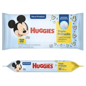 TOALHA UMEDECIDA HUGGIES TRIPLA PROTECAO C/32