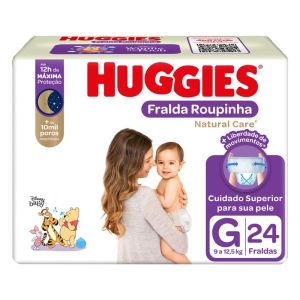 FRALDA HUGGIES NAT CARE ROUPINHA MEGA G C/24