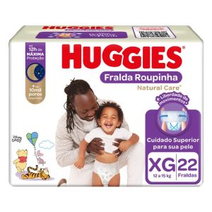 FRALDA HUGGIES NAT CARE ROUPINHA MEGA XG C/22