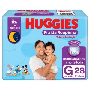 FRALDA HUGGIES TRIPLA ROUPINHA MEGA G C/28