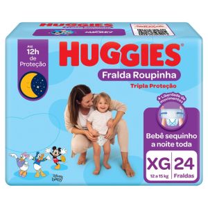 FRALDA HUGGIES TRIPLA ROUPINHA MEGA XG C/24
