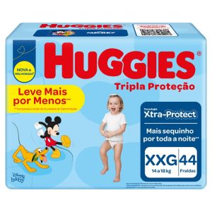 FRALDA HUGGIES TRIPLA MEGA + XXG C/44