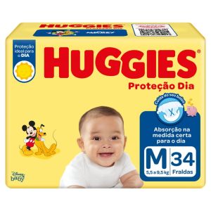 FRALDA HUGGIES PROTECAO DIA JUMBO M C/34