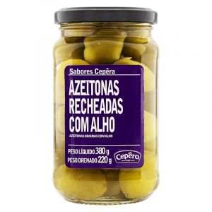 AZEITONA RECHEADA COM ALHO SB CEPERA VIDRO 380G