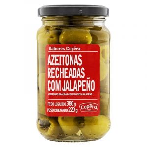 AZEITONA RECHEADA COM PIMENTA JALAPENO SB CEPERA VIDRO 380G