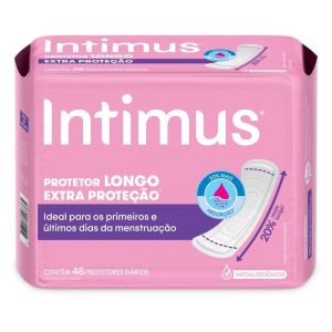 PROTETOR DIARIO SEM ABAS LONGO INTIMUS EXTRA PROTECAO PACOTE 48 UNIDADES