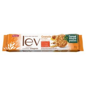 BISCOITO LEV COOKIE INTEGRAL GRANOLA MEL 80G