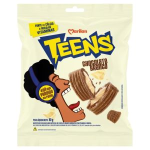BISCOITO TEENS SNACK CHOCOLATE BRANCO 80G