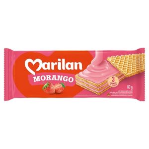 BISCOITO MARILAN WAFER MORANGO 80G