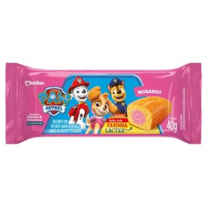 BOLINHO PATRULHA CANINA BAUNILHA RECHEADO MORANGO DISPLAY 20X40G