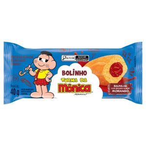 BOLINHO TURMA DA MONICA CASA SUICA BAUNILHA RECHEADO MORANGO 20X40G