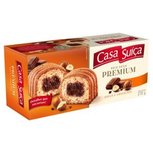 BOLO CASA SUICA PREMIUM AVELA CHOCOLATE 270G