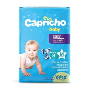 FRALDA CAPRICHO REGULAR M COM 8 UNIDADES