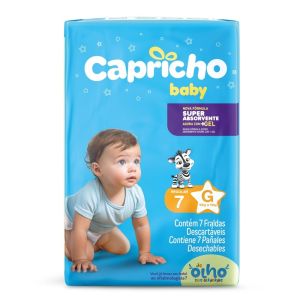 FRALDA CAPRICHO REGULAR G COM 7 UNIDADES