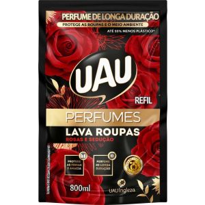 LAVA ROUPAS LIQUIDO UAU ROSAS E SEDUCAO REFIL/SACHE 800ML