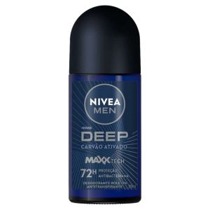 DESODORANTE ANTITRANSPIRANTE ROLLON CARVAO ATIVADO 72H NIVEA MEN DEEP 50ML