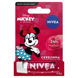 HIDRATANTE LABIAL CEREJINHA CEREJA SHINE MICKEY E AMIGOS MINNIE 24H NIVEA CAIXA 4,8G
