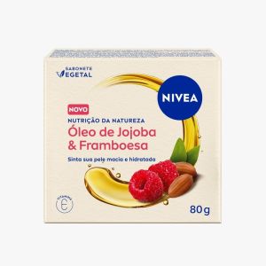SABONETE EM BARRA VEGETAL ?LEO DE JOJOBA & FRAMBOESA VITAMINA E NIVEA NUTRI??O DA NATUREZA CAIXA 80G