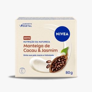 SABONETE EM BARRA VEGETAL MANTEIGA DE CACAU & JASMIM VITAMINA E NIVEA NUTRI??O DA NATUREZA CAIXA 80G