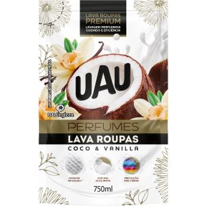 LAVA ROUPAS LIQUIDO UAU COCO E VANILA REFIL/SACHE 750ML