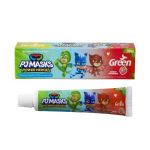 GEL DENTAL INFANTIL PJ MASKS COM FLUOR SABOR MORANGO 50G