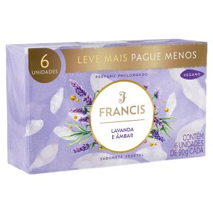 PROMOPACK SABONETE BARRA FRANCIS CLASSICO LAVANDA E AMBAR 6X90G