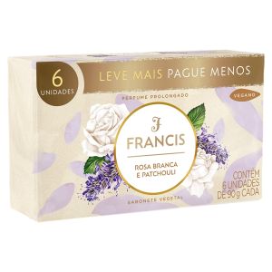 PROMOPACK SABONETE BARRA FRANCIS CLASSICO ROSA BRANCA E PATCHOULI 6X90G
