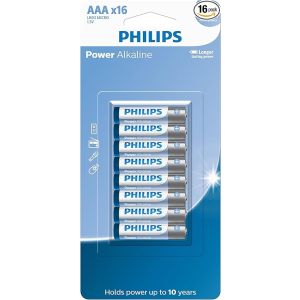 PILHA PHILIPS ALCALINA AAA 1.5V COM 16 UNIDADES