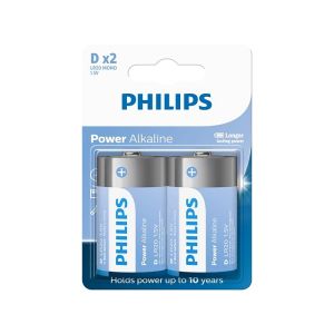 BATERIA PHILIPS ALCALINA LR20 TIPO D 1.5V COM 2 UNIDADE