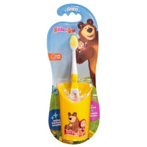 ESCOVA DENTAL C/ COPO PERSONAGENS INFANTIL GREEN C/1