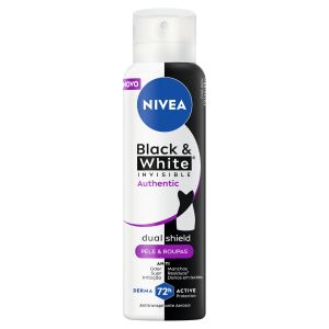ANTITRANSPIRANTE AEROSSOL NIVEA INVISIBLE BLACK  WHITE AUTHENTIC 150ML SPRAY