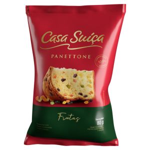 PANETTONE COM FRUTAS CRISTALIZADAS E UVASPASSAS CASA SU??A PACOTE 80G