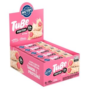 TUBES PROTEICO NUTRY CHOCOLATE BRANCO COM MORANGO 6X12X38G