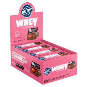 BARRA DE PROTE?NA NUTRY WHEY TRUFA DE MORANGO 6X12X50G