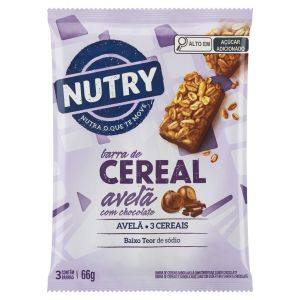 BARRA DE CEREAL AVELA COM CHOCOLATE FP 24X3X22G